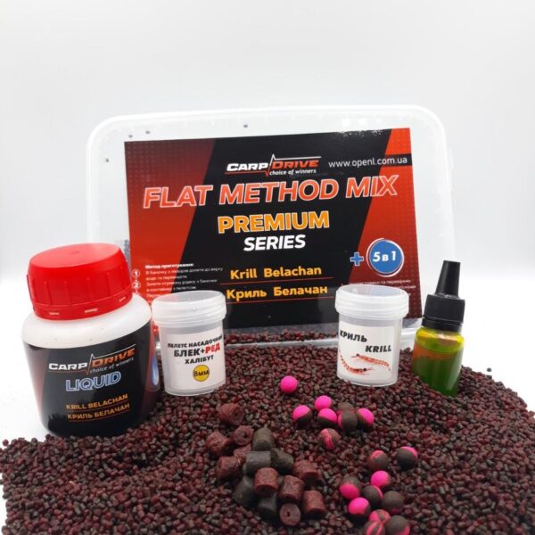 Carp Drive флет метод мікс Krill Belachan криль белачан преміум 5 в 1
