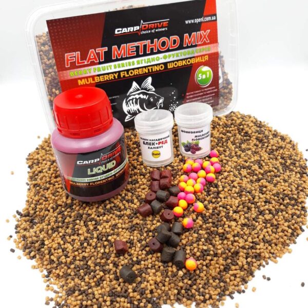 Carp Drive Mulberry Florentino Шовковиця пелети флет метод мікс 5в1 400 г 2 мм