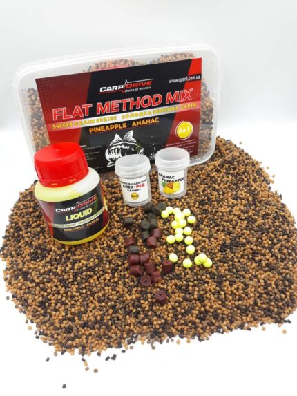 Методні пелети флет метод мікс Pineapple Carp Drive 5 в 1 солодка зернова