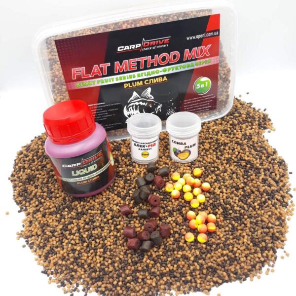 Методні пелети флет метод мікс Plum Carp Drive 5 в 1