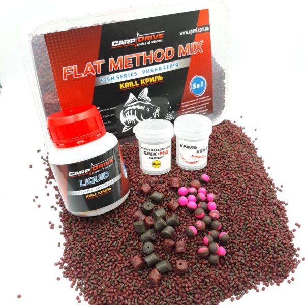Carp Drive Krill кріль методні пелети флет метод мікс 5 в 1