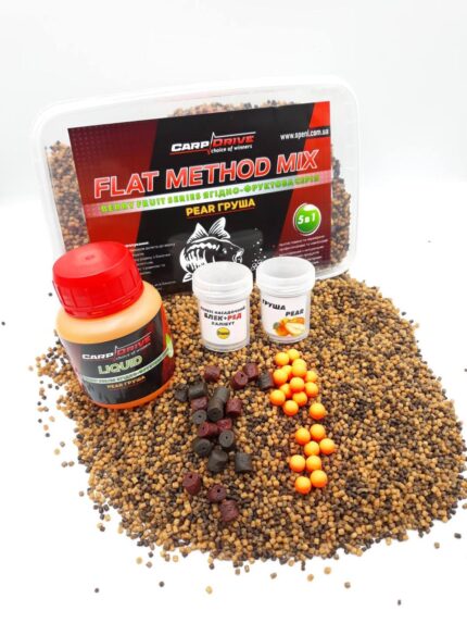Методні пелети флет метод мікс Pear Carp Drive 5 в 1 ягідно фруктова
