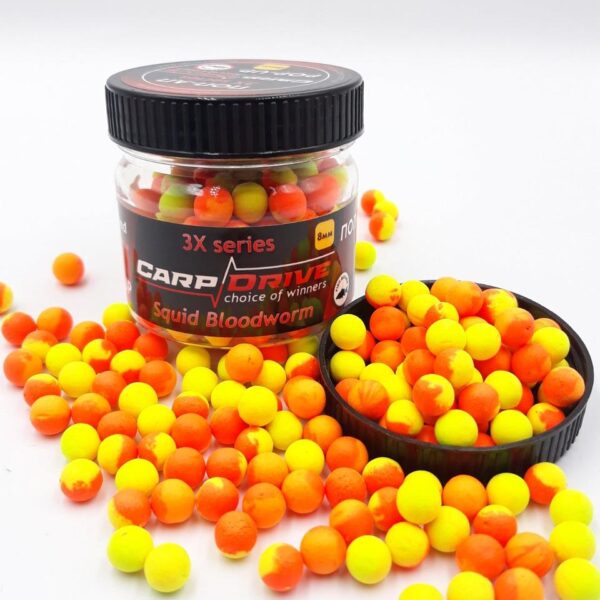 Попап Carp Drive Squid Bloodworm серія 3X 8 мм мікс 3 двоколірні попапи новинка