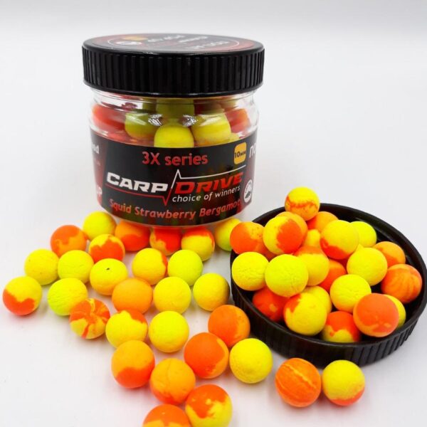 Carp Drive поп ап Squid Strawberry Bergamot серія 3X 10 мм плаваючі бойли