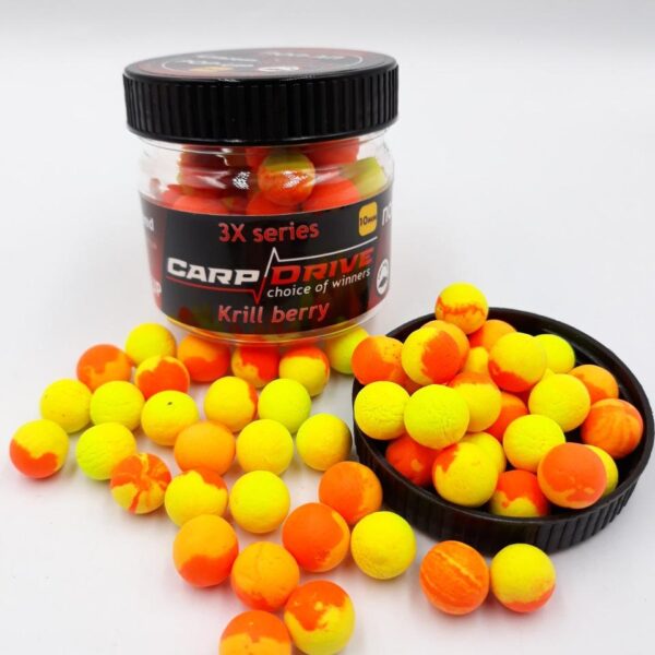 Carp Drive поп ап Krill Berry серія 3X 10 мм набір 3 двоколірні