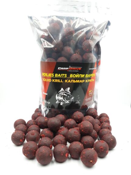 Бойли варені Carp Drive преміум Кальмар Кріль Squid Krill 24 мм 900 г