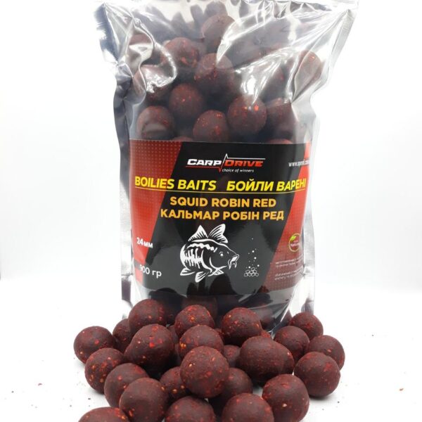 Бойли варені Carp Drive преміум Кальмар Робін Ред Squid Robin Red 24 мм 900 г