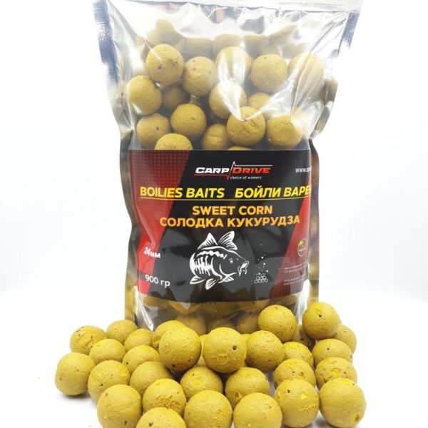 Бойли варені Carp Drive Sweet Corn 24 мм 900 г прикорм для коропа та амура
