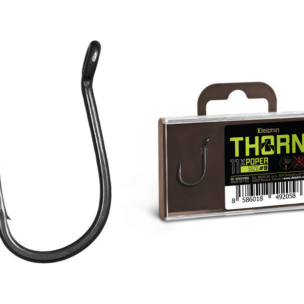 Delphin THORN Poper 11x коропові гачки для pop up Zig Rig Chod Rig TitanX розмір 8