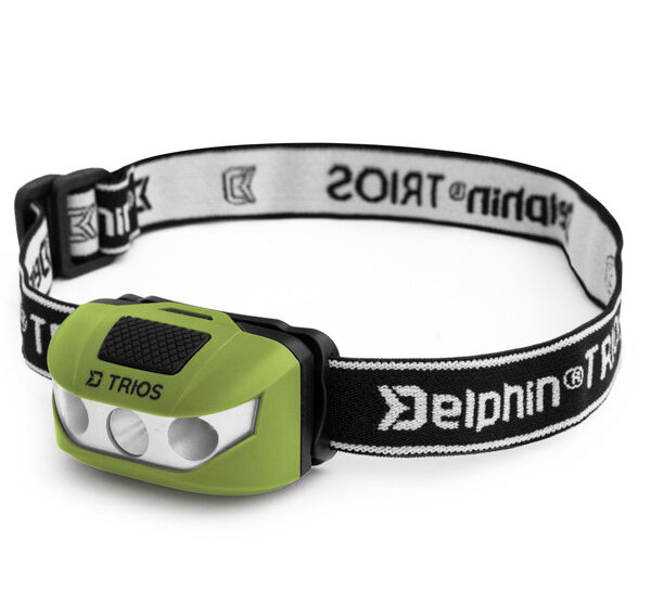 Ліхтарик налобний Delphin TRIOS 60 лм 3 режими червоне світло 2 AAA