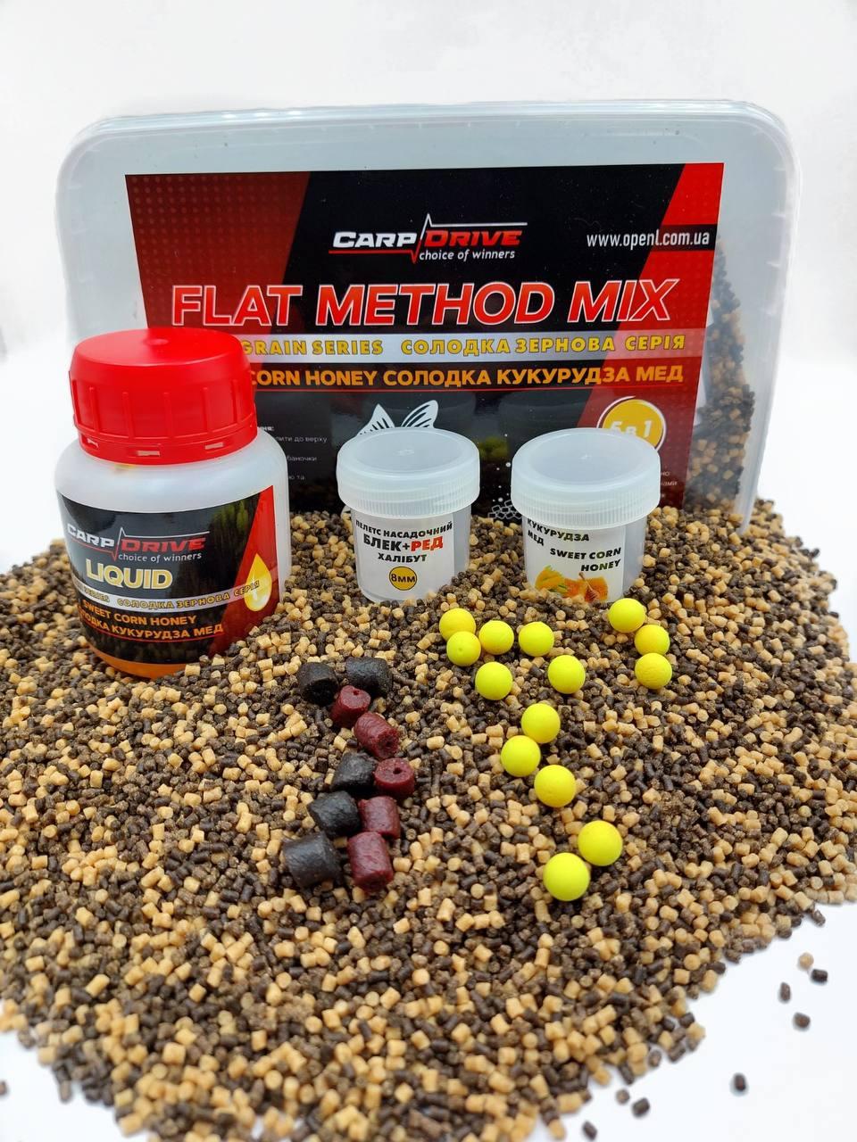 6125277989_metodnyj-pellets-flet Метод мікс Carp Drive Солодка Кукурудза - Мед Sweet Corn - Honey 3 в 1 - Зображення 1