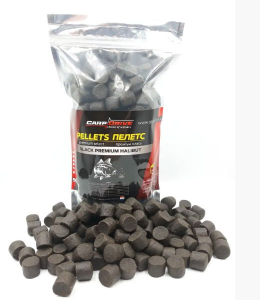 Пелетс Carp Drive Black Premium Halibut 20 мм 500 г пелетс преміум нова упаковка