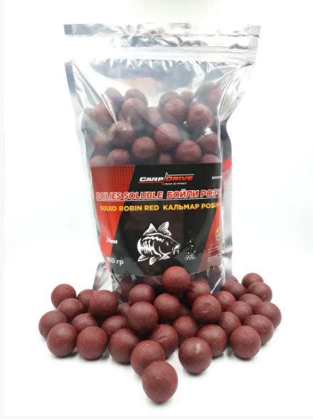 Бойли розчинні Carp Drive Squid Robin Red 24 мм 900 г кальмар робін ред