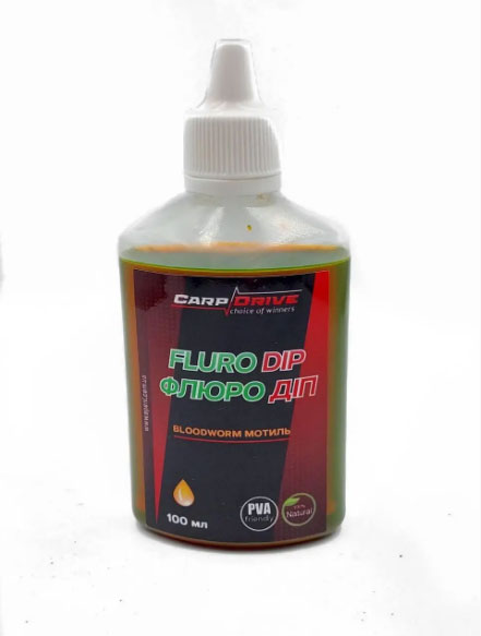 Флюро діп Carp Drive Мотиль Bloodworm 100 мл з дозатором не розчиняє PVA атрактант
