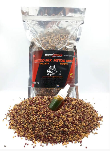Carp Drive Метод мікс 5X Method Mix флюро діп пелетс 2 мм 900 г для методної годівниці