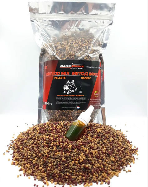 Carp Drive Метод мікс 5X Method Mix флюро діп пелетс 2 мм 900 г для методної годівниці