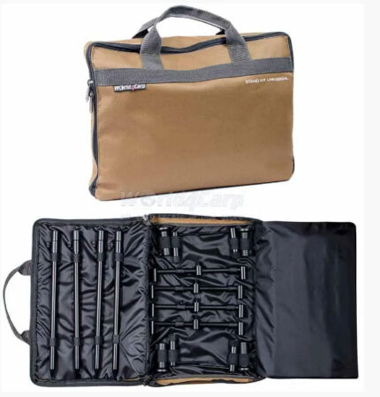 Набір універсальних стійок і буз барів в чохлі World4Carp Stand Kit Universal 4 Coyote 4 вудилища 37 63 см буз бар 25 см вага 1 7 кг