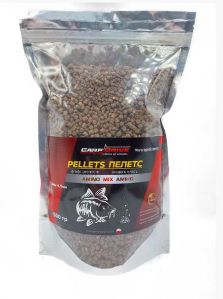 Pellets Amino Carp Drive Mix 2 4 5 мм 900 г методний пелетс мікс фракцій