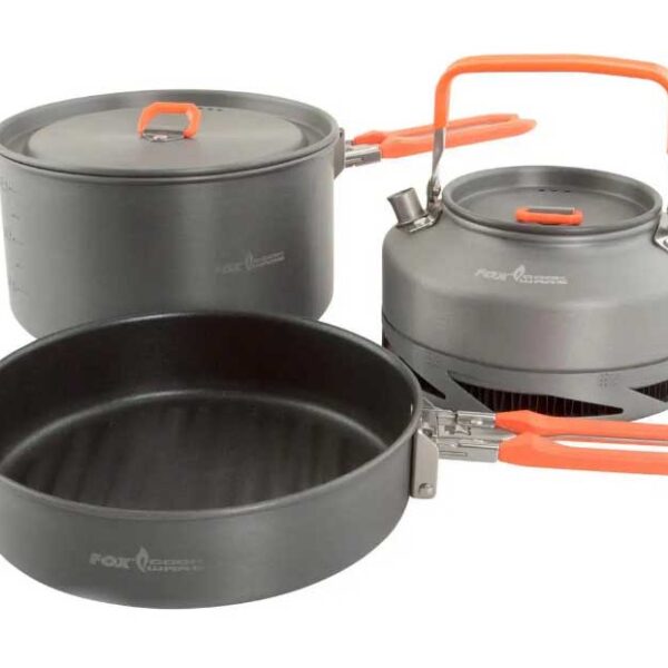 Fox Cookware набір посуду 3 предмети сковорода каструля чайник 900 мл антипригарний алюміній