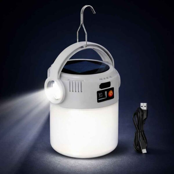Кемпінговий сонячний ліхтар COB LED SOLAR USB Type-C
