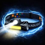 Двохджерельний налобний ліхтарик COB+LED USB 400MAh