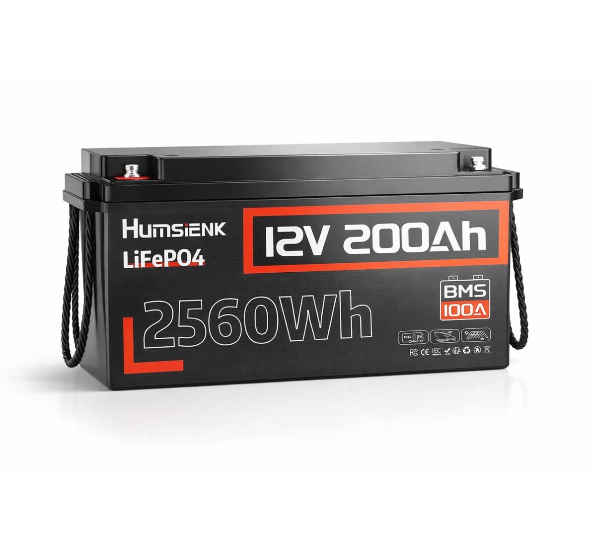 Акумулятор Humsienk LiFePO4 12V 200Ah батарея з BMS 100A HS12V200AH100 - Зображення 2