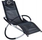 Шезлонг металевий чорний Carruzzo L66J-Стильний відпочинок у вашому саду