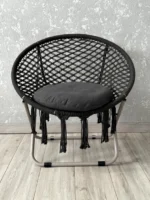 Розкладне крісло-гамак гніздо лелеки з подушкою графітове - Зображення 2