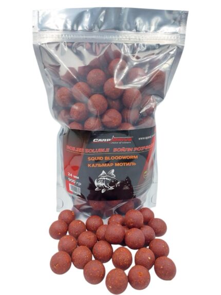 Бойли розчинні Carp Drive Кальмар Мотиль Squid Bloodworm 24мм 900г