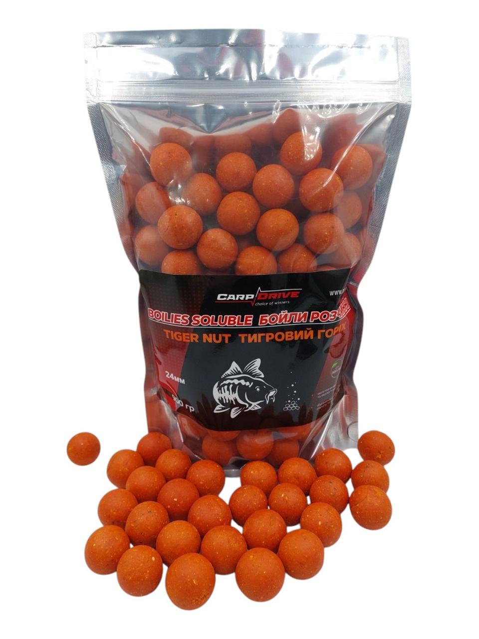 6510481415_bojly-rastvorimye-prikormochnye Бойли розчинні прикормові Carp Drive Тигровий горіх Tiger Nut 24мм 900г - Зображення 1