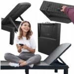 Шезлонг пластиковий чорний GOTEL Premium L65