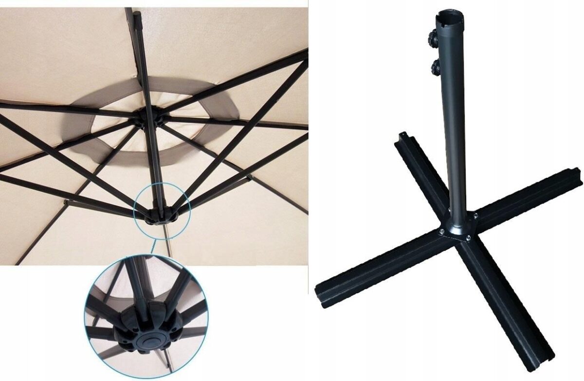 Парасоля Ekspand з підлокітником сіра 350x250см - Зображення 2