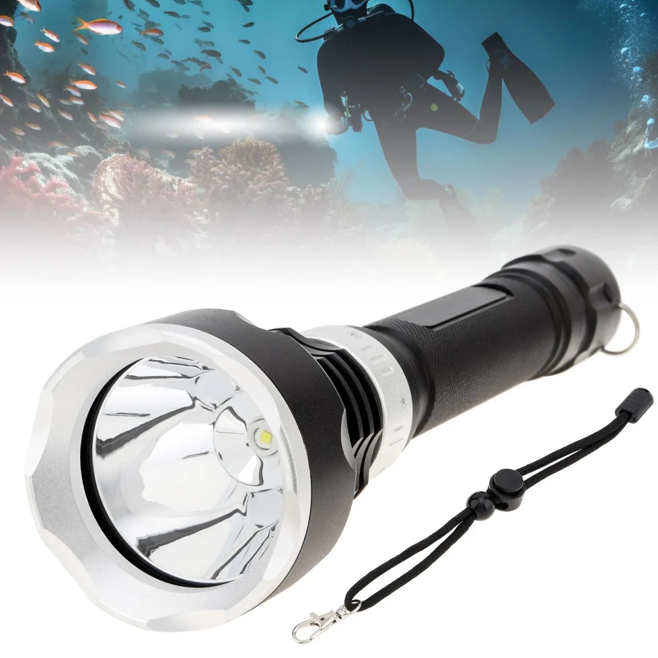 Sc90b37d8e6834c5baff39e5c1b19d7f6g Ліхтарик для підводного плавання ліхтар підводний LED IPX-8 10 Вт - Зображення 1