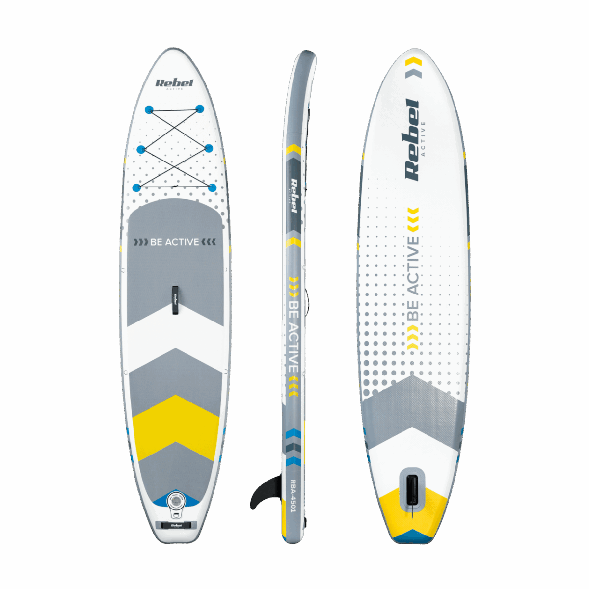 Надувна дошка SUP з сидінням для плавання Rebel RBA-4501 WH 350см біло-сіра - Зображення 2