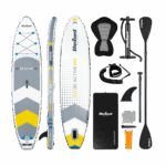 Надувна дошка SUP з сидінням для плавання Rebel RBA-4501 WH 350см біло-сіра