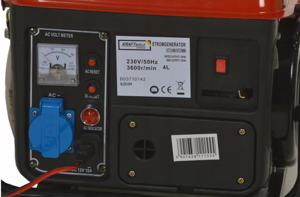 Генератор Однофазний Бензиновий Kraft&Dele 1.2кВт 1200W KD109 - Зображення 13