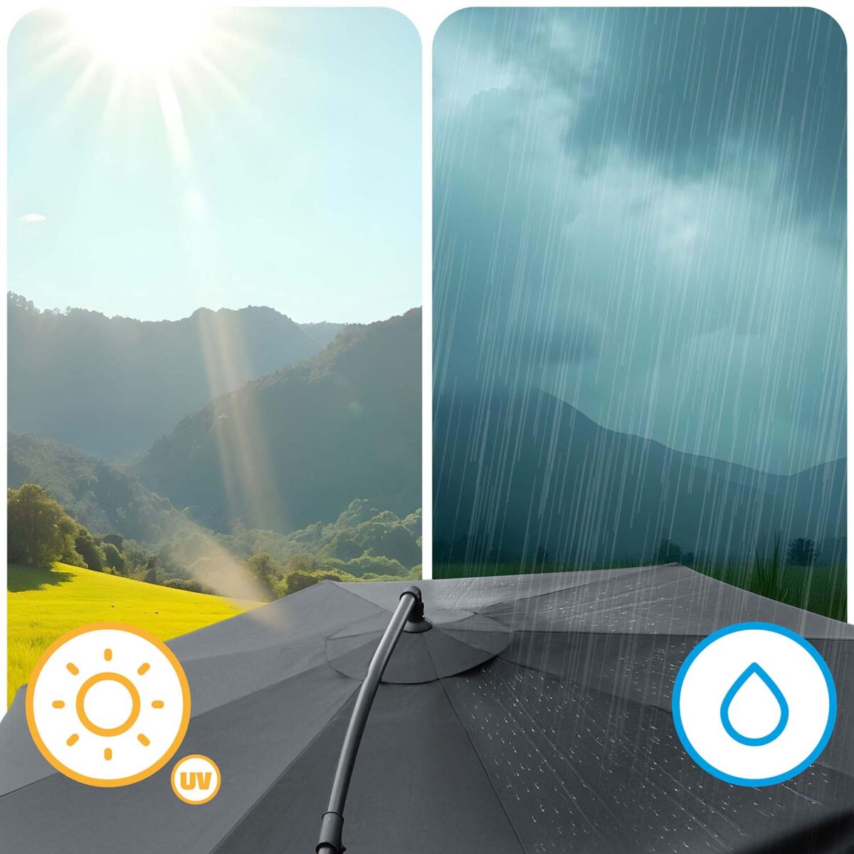 Складена садова парасоля Plonos PL-881 8 сегментів 350см з чохлом - Зображення 7