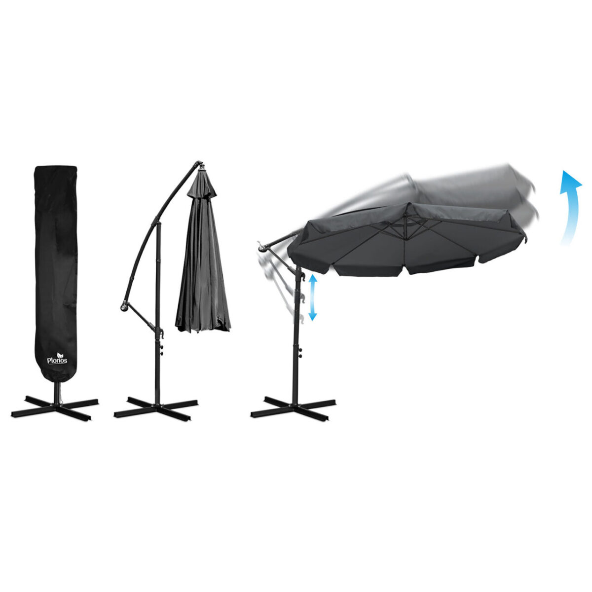 Складена садова парасоля Plonos PL-881 8 сегментів 350см з чохлом - Зображення 6