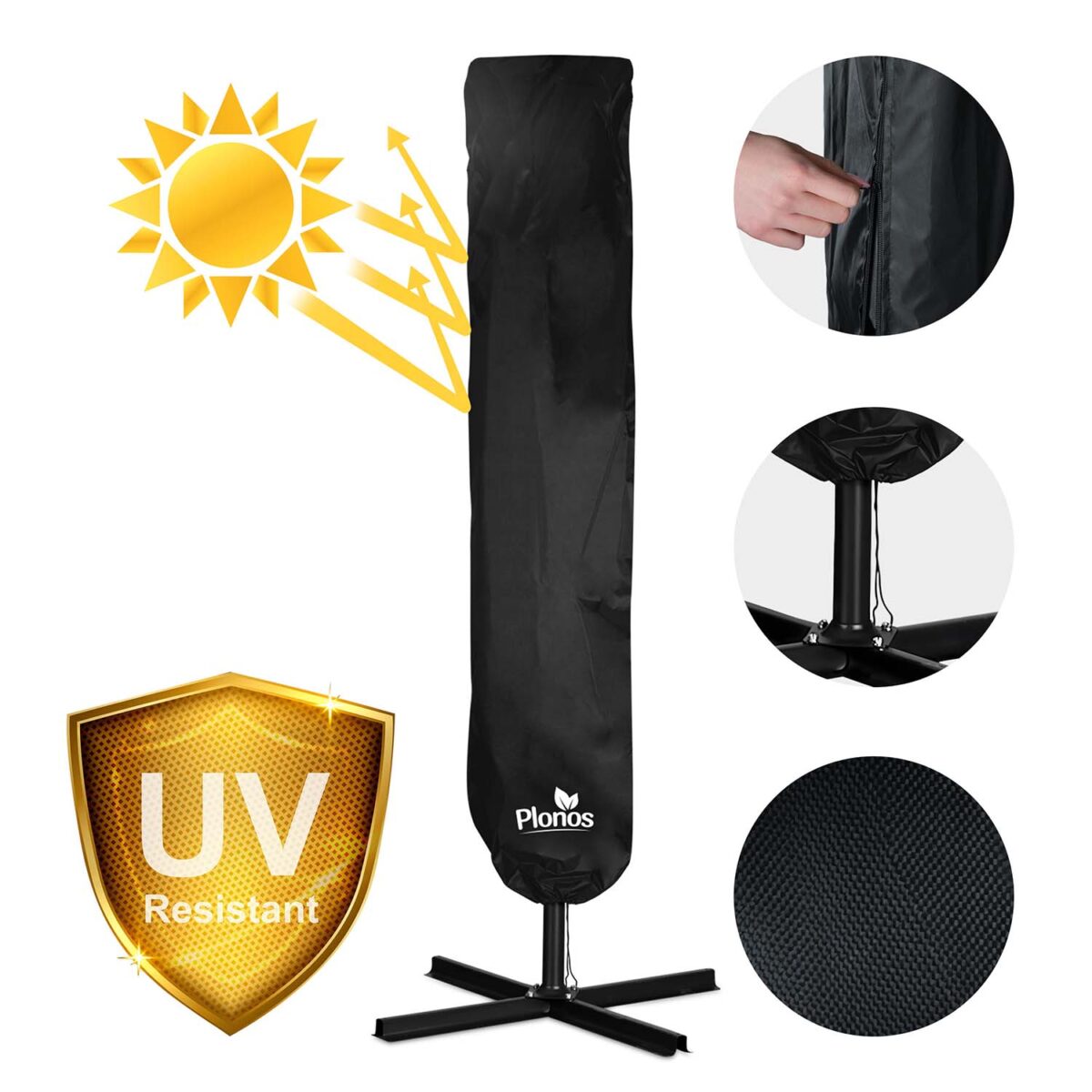Складена садова парасоля Plonos PL-881 8 сегментів 350см з чохлом - Зображення 13