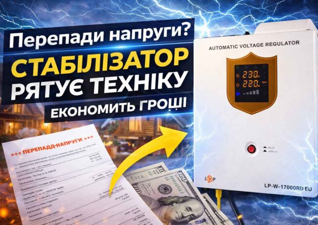 Перепади напруги? Ось як стабілізатор LogicPower LP-W-17000RD EU рятує техніку і економить гроші