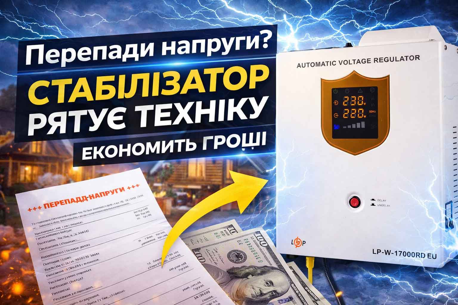 Перепади напруги? Ось як стабілізатор LogicPower LP-W-17000RD EU рятує техніку і економить гроші