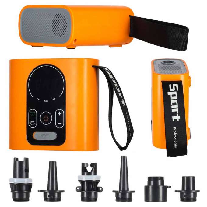 Electric-car-pump-for-SUP-board-22-PSI-140W-Auto-off-system-powerful-compact-and-lightweight-186288-680x680-1 Електричний насос для SUP-дошки IKONKA KX2820 автомобільний, з насадками - Зображення 1