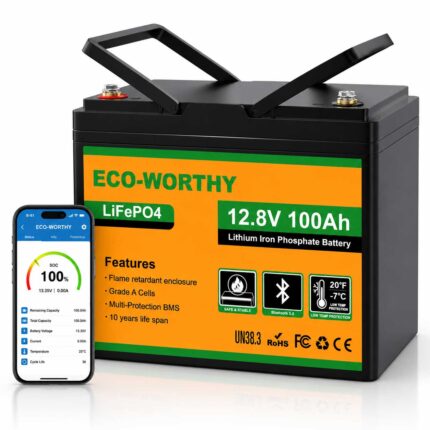 Акумулятор LiFePO4 12.8V 100Ah ECO-WORTHY Bluetooth
