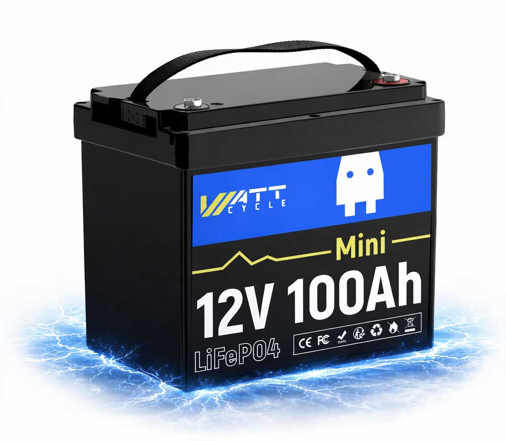 akum_vacel12-100 Акумулятор LiFePO4 WattCycle MINI акумуляторна батарея 12V 100Ah BT IP65 BMS 100A