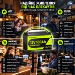 Акумулятор LiFePO4 CyperOcean 12.8В 100А·год із BMS 100А (CO12V100AH100)