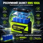 Акумулятор LiFePO4 CyperOcean 12.8В 100А·год із BMS 100А (CO12V100AH100)